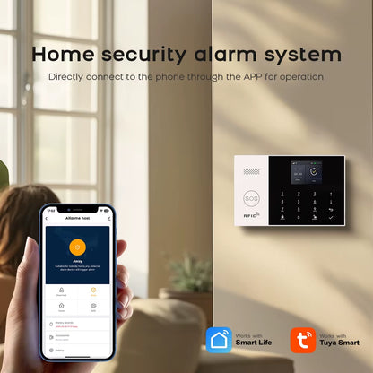 Residential Tuya Smart Gsm Wifi Alarm System for Home Wireless Security Alarm House Smart Life App Control Work with Alexa